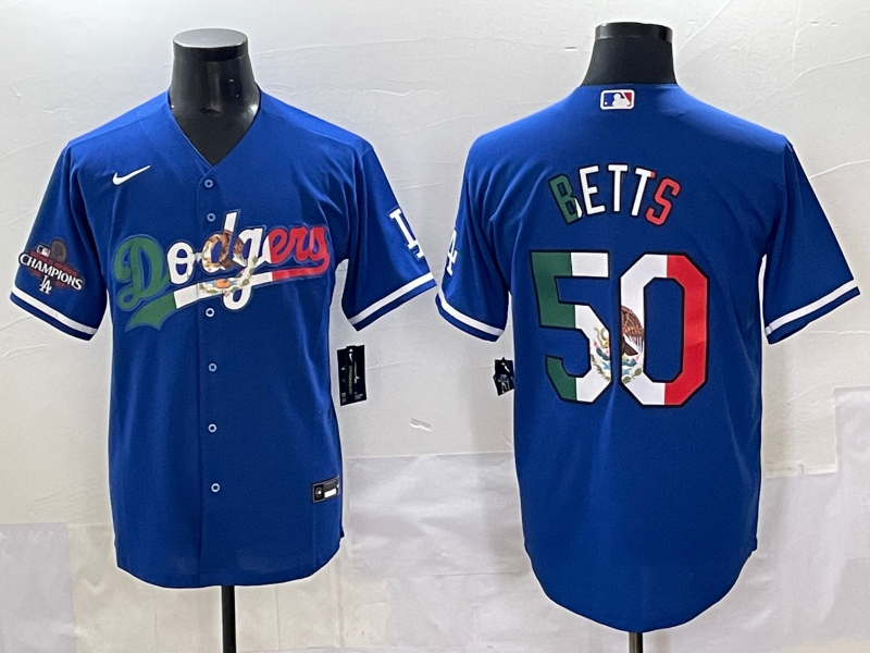 Men 2025 Los Angeles Dodgers #50 Betts Blue Nike 2025 MLB All Star Jersey style 008